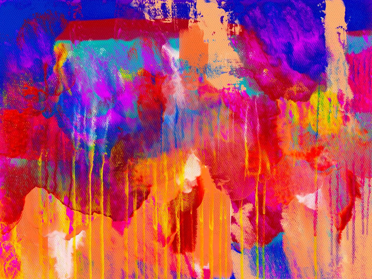 Abstrakte Farbexplosion in Pink und Blau